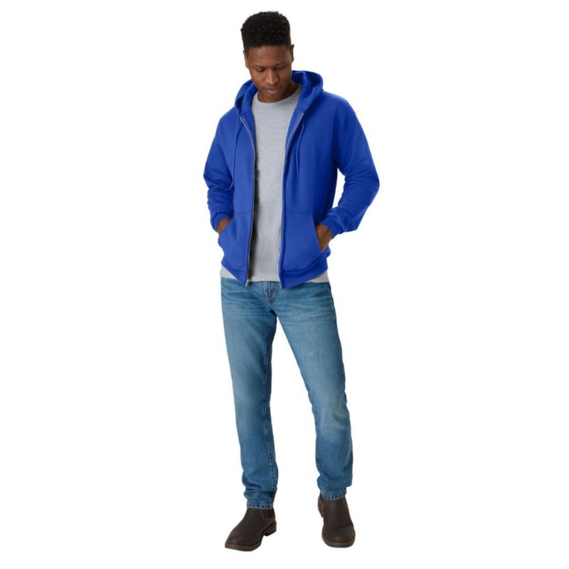Sudadera Hanes 3XL Royal Profundo con Cremallera Completa