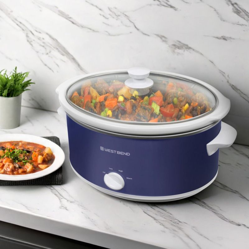 Olla de cocción lenta West Bend 6 L azul marino 330 W apta para lavavajillas