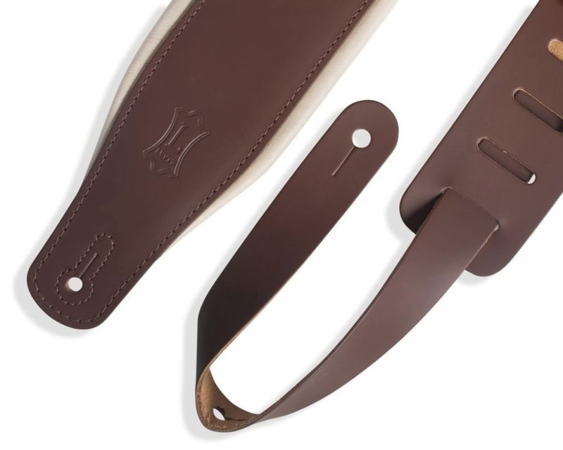 Correa para guitarra Levy's Leathers Amped Leather Series color marrón y crema