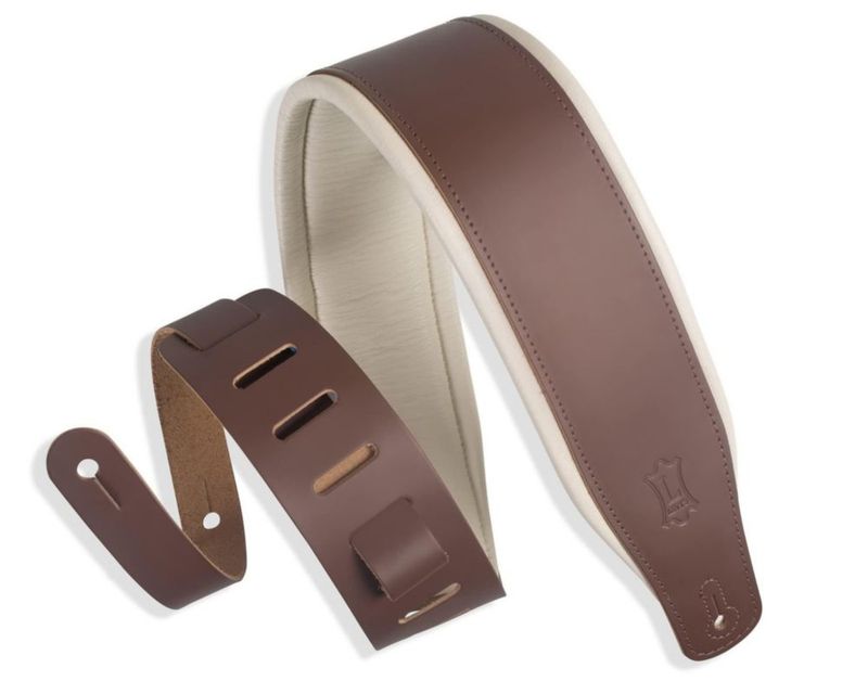 Correa para guitarra Levy's Leathers Amped Leather Series color marrón y crema