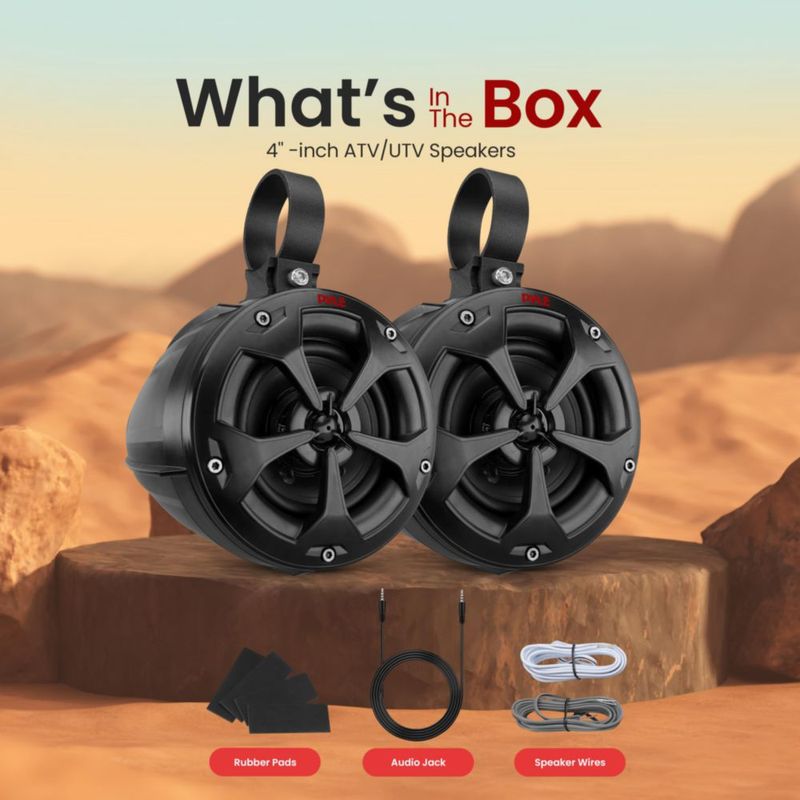 Altavoces todoterreno impermeables Pyle PLUTV41BK 800W de 4 pulgadas