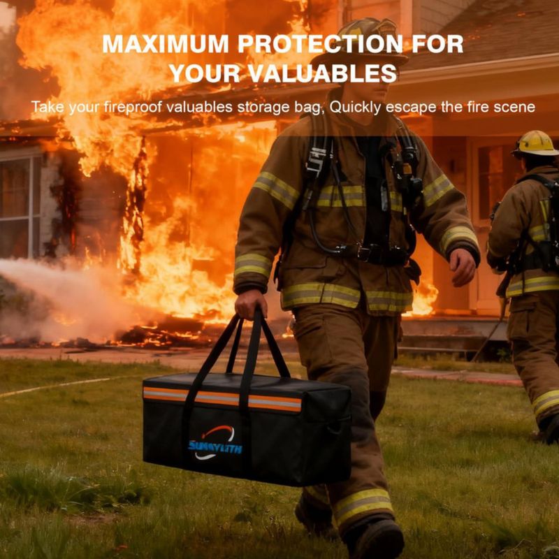 Bolsa de documentos SunnyLith 61x30x30 cm resistente al fuego e impermeable