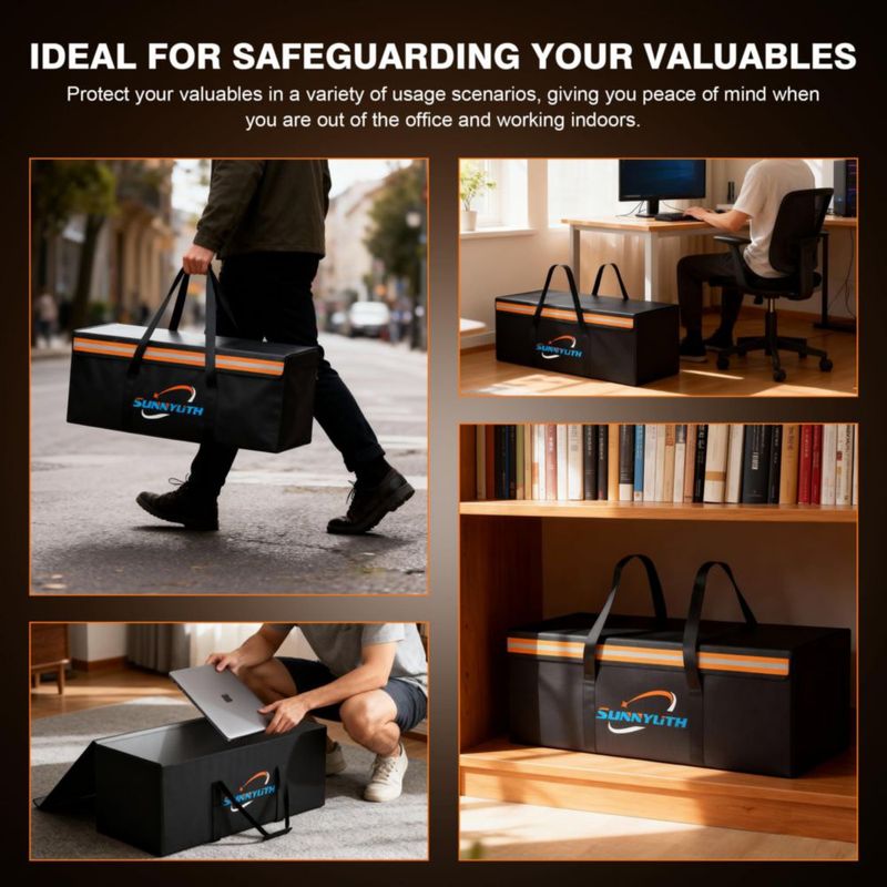 Bolsa de documentos SunnyLith 61x30x30 cm resistente al fuego e impermeable
