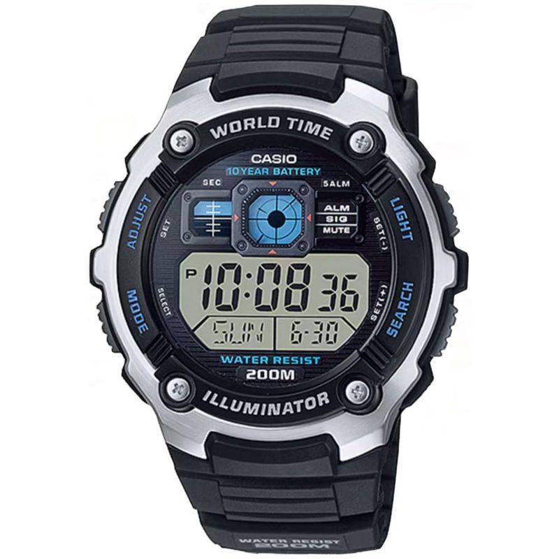 Reloj Casio AE-2000W-1AVCF para hombre AE2000W-1AV tono plateado