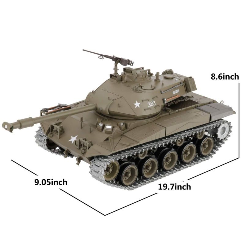 Tanque RC Heng Long 1/16 M41A3 24 GHz con Cadenas Metálicas 360°
