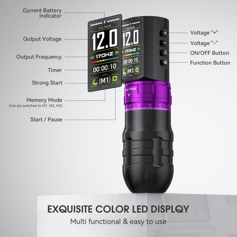 Kit de tatuaje efeer EF-TKE754A-4 2300 mAh 30 ml de tinta