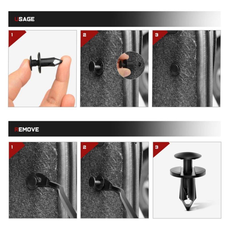 Clips de remache Nilight 100 uds 20 mm nylon + extractor
