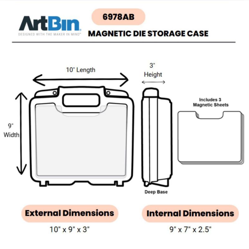 Estuche ArtBin de Almacenamiento de Troqueles 26x8x24 cm Transparente con 3 Hojas