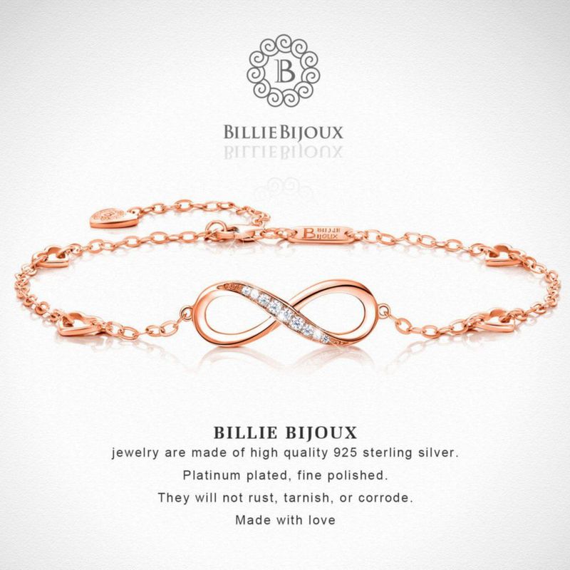 Tobillera Billie Bijoux de Plata de Ley 925 con Colgante de Infinito
