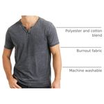 Camiseta Lucky Brand Hombre Talla Mediana Negro Jet Cuello con Muesca