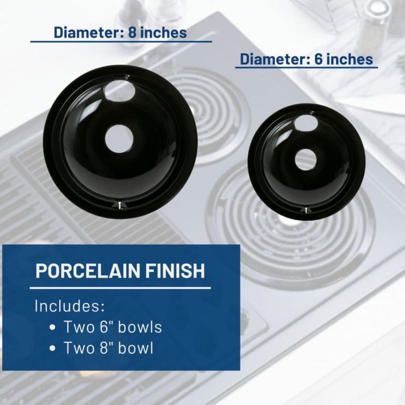 Juego de 4 Bandejas de Goteo GE 15 cm y 20 cm de Porcelana