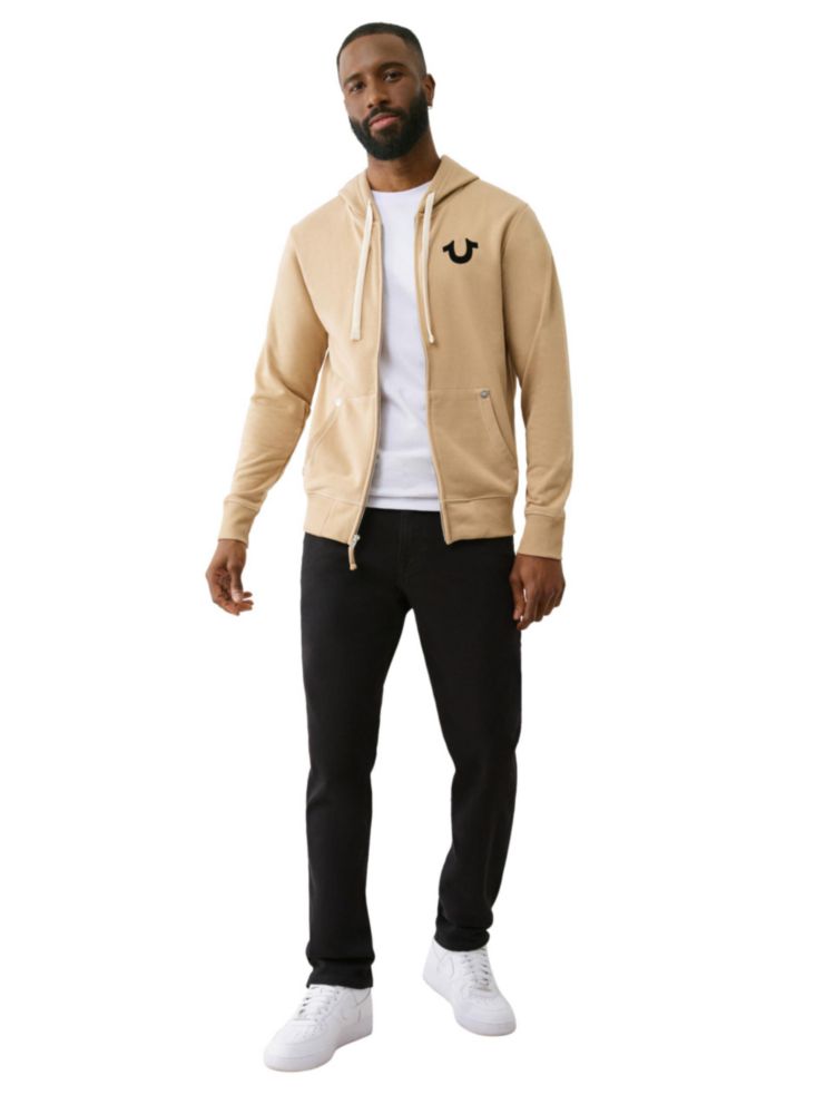 Sudadera con capucha y cremallera True Religion Talla Grande color Travertino