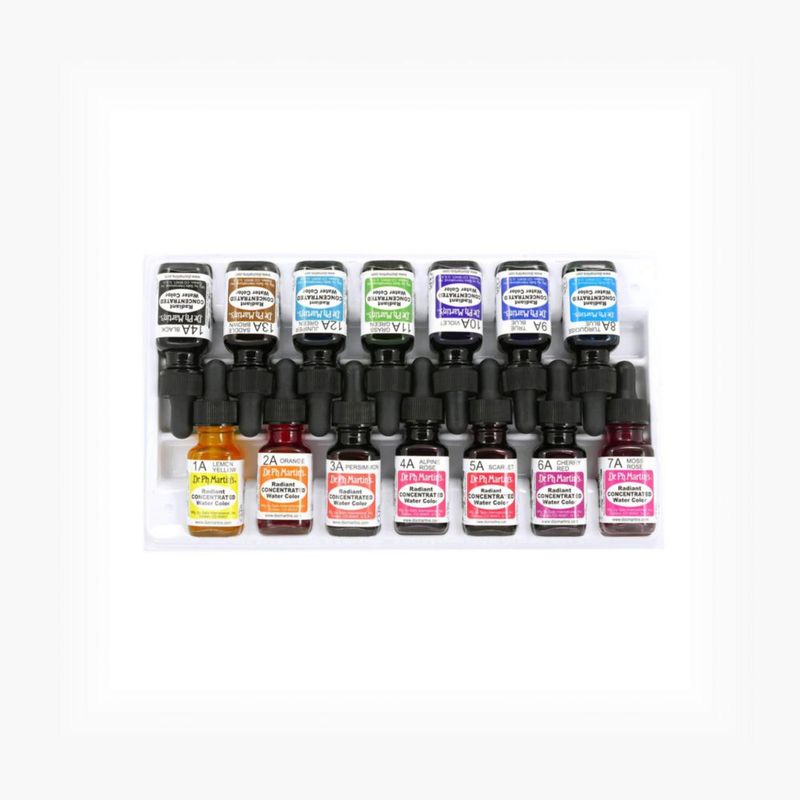Juego de acuarelas Dr. Ph. Martin's Set A – 14 botellas de 05 oz