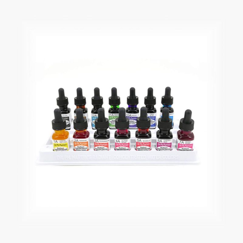 Juego de acuarelas Dr. Ph. Martin's Set A – 14 botellas de 05 oz