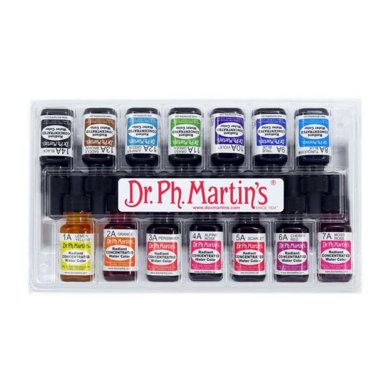 Juego de acuarelas Dr. Ph. Martin's Set A – 14 botellas de 05 oz