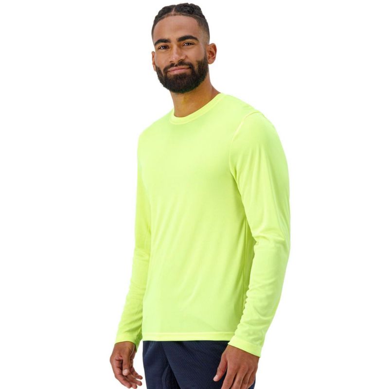 Camiseta Hanes de manga larga 2‑pack color verde seguridad UPF 50+ talla M