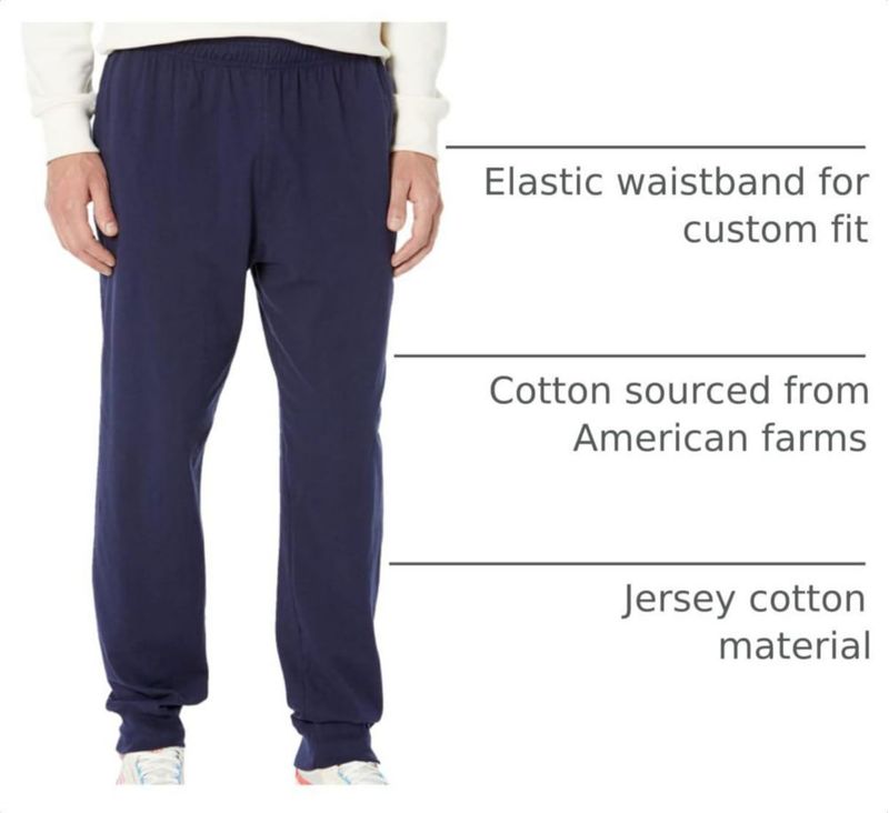 PANTALONES Hanes Joggers de Algodón 77 cm Azul Marino con Bolsillos