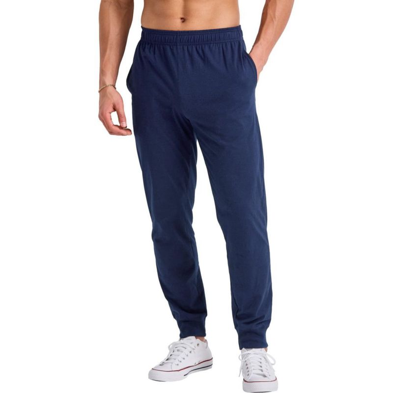 PANTALONES Hanes Joggers de Algodón 77 cm Azul Marino con Bolsillos