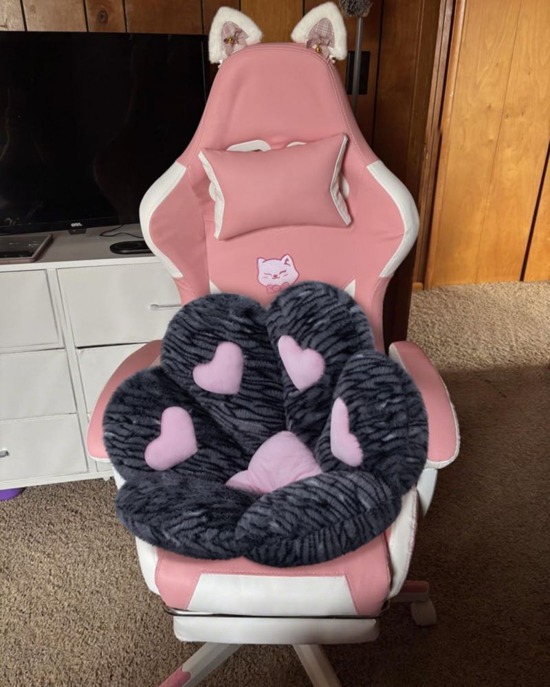 Almohada MOONBEEKI 71 cm x 61 cm de Peluche con Forma de Pata de Gato