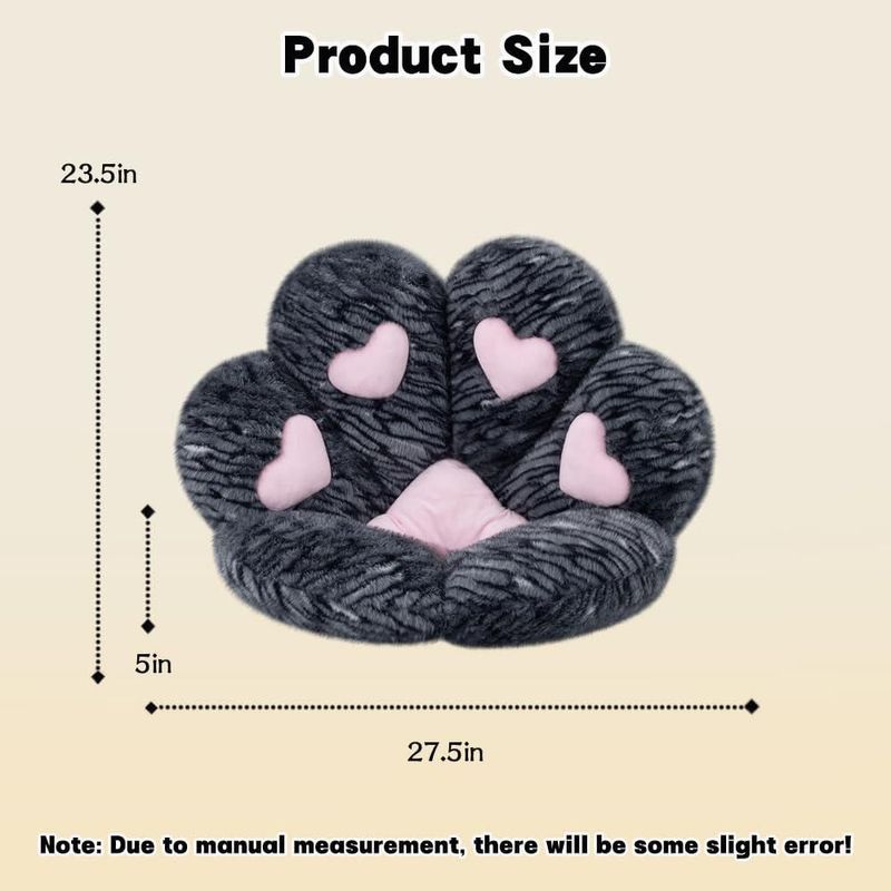 Almohada MOONBEEKI 71 cm x 61 cm de Peluche con Forma de Pata de Gato