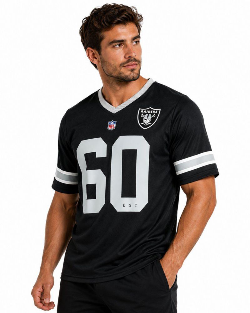 Playera Aficionado NFL Las Vegas Raiders Manga Corta Negro Hombre