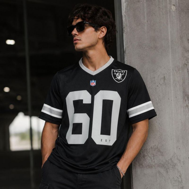 Playera Aficionado NFL Las Vegas Raiders Manga Corta Negro Hombre