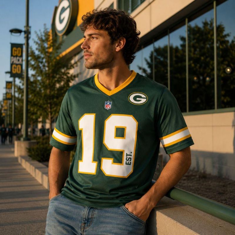Playera Aficionado NFL Green Bay Packers Manga Corta Verde Hombre