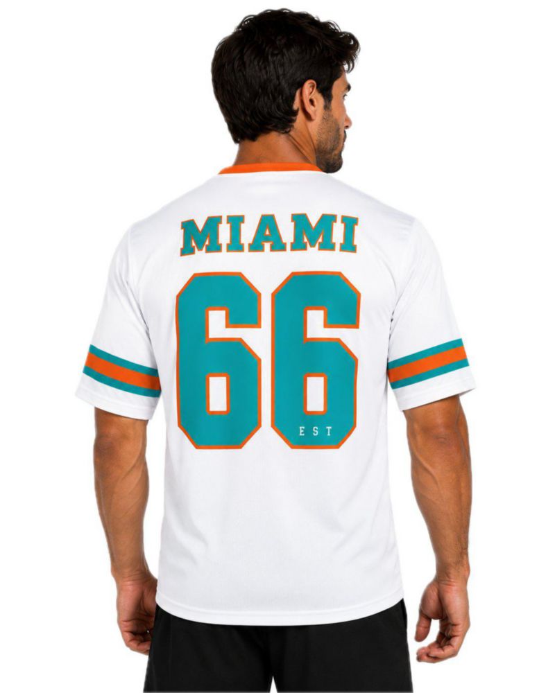Playera Aficionado NFL Miami Dolphins Manga Corta Blanco Hombre