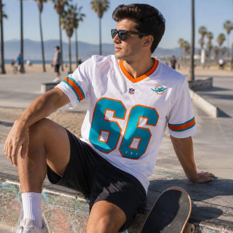 Playera Aficionado NFL Miami Dolphins Manga Corta Blanco Hombre