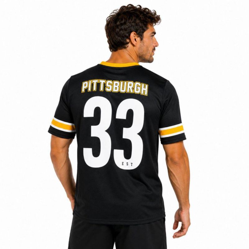 Playera Aficionado NFL Pittsburgh Steelers Manga Corta Negro Hombre