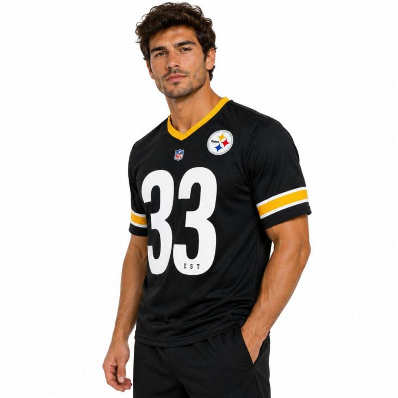 Playera Aficionado NFL Pittsburgh Steelers Manga Corta Negro Hombre
