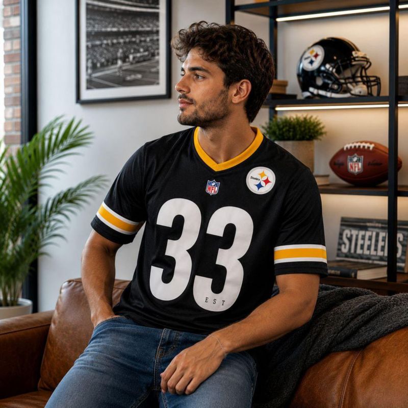 Playera Aficionado NFL Pittsburgh Steelers Manga Corta Negro Hombre