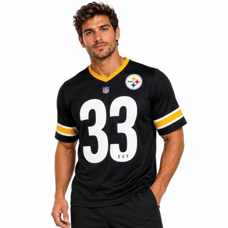 Playera Aficionado NFL Pittsburgh Steelers Manga Corta Negro Hombre