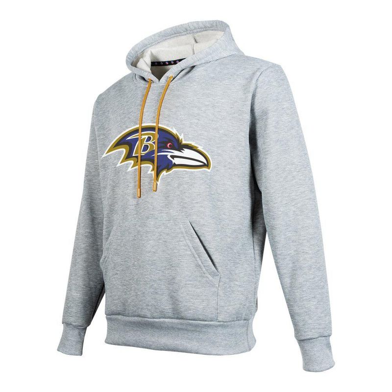 Sudadera Hoodie NFL Baltimore Ravens Manga Larga Gris Hombre