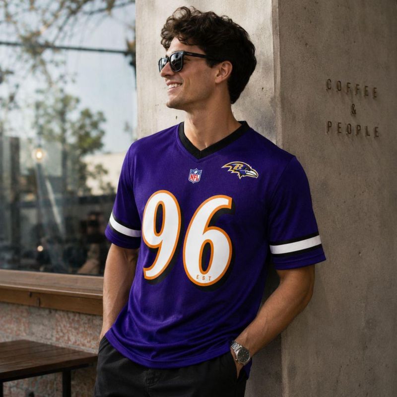 Playera Aficionado NFL Baltimore Ravens Manga Corta Morado Hombre