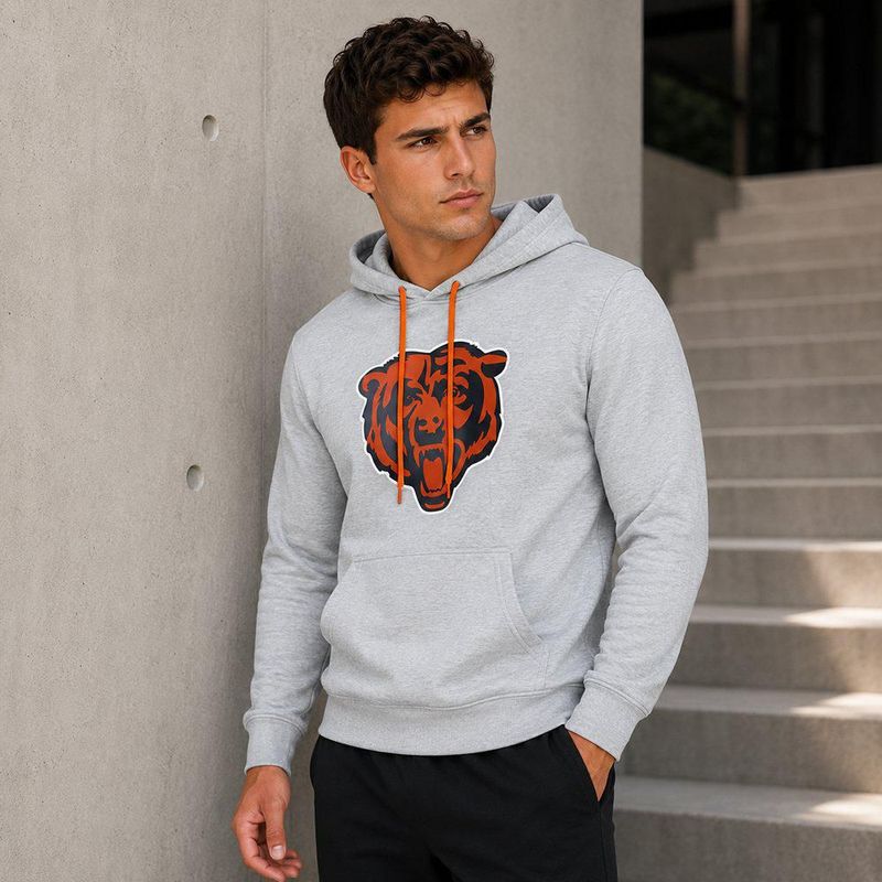 Sudadera Hoodie NFL Chicago Bears Manga Larga Gris Hombre