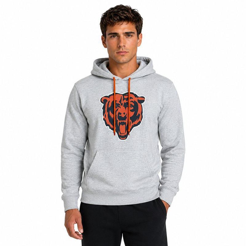 Sudadera Hoodie NFL Chicago Bears Manga Larga Gris Hombre
