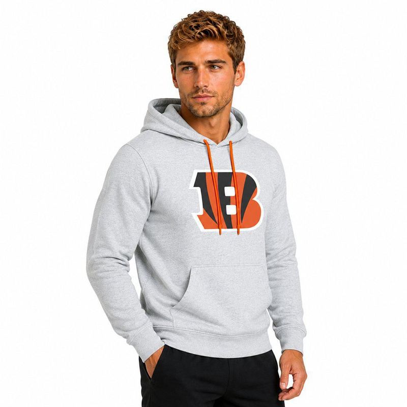 Sudadera Hoodie NFL Cincinnati Bengals Manga Larga Gris Hombre
