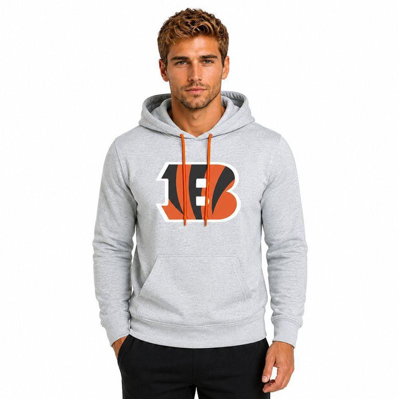 Sudadera Hoodie NFL Cincinnati Bengals Manga Larga Gris Hombre