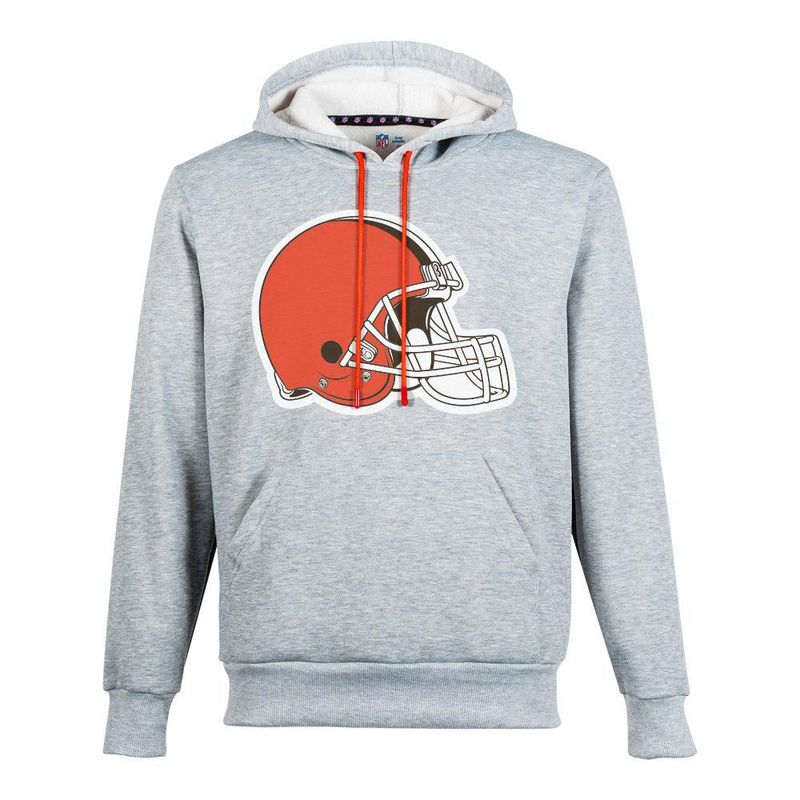 Sudadera Hoodie NFL Cleveland Browns Manga Larga Gris Hombre