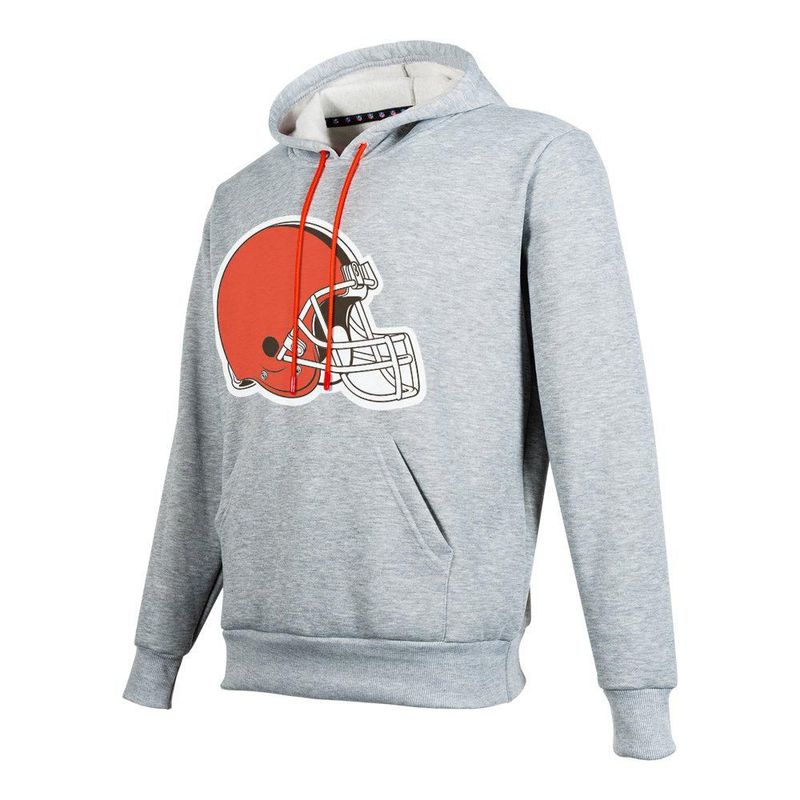 Sudadera Hoodie NFL Cleveland Browns Manga Larga Gris Hombre