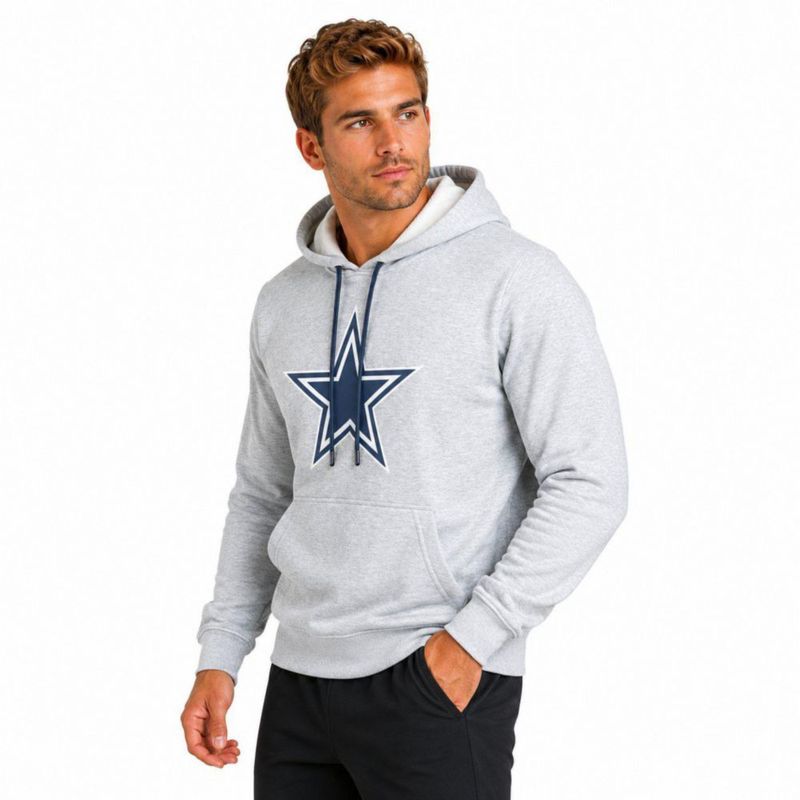 Sudadera Hoodie NFL Dallas Cowboys Manga Larga Gris Hombre