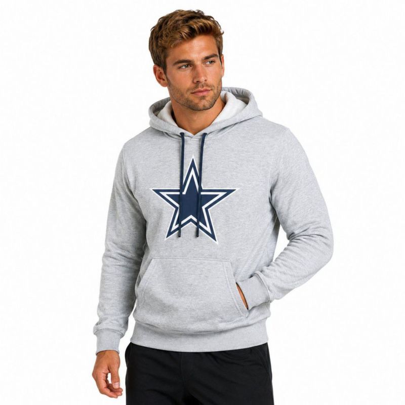 Sudadera Hoodie NFL Dallas Cowboys Manga Larga Gris Hombre