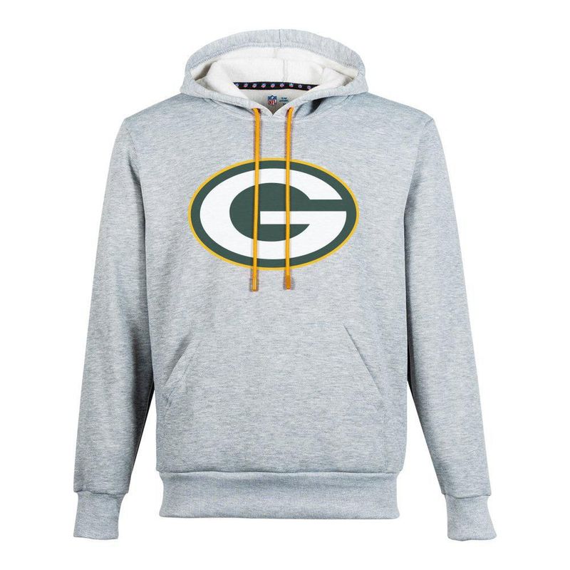 Sudadera Hoodie NFL Green Bay Packers Manga Larga Gris Hombre