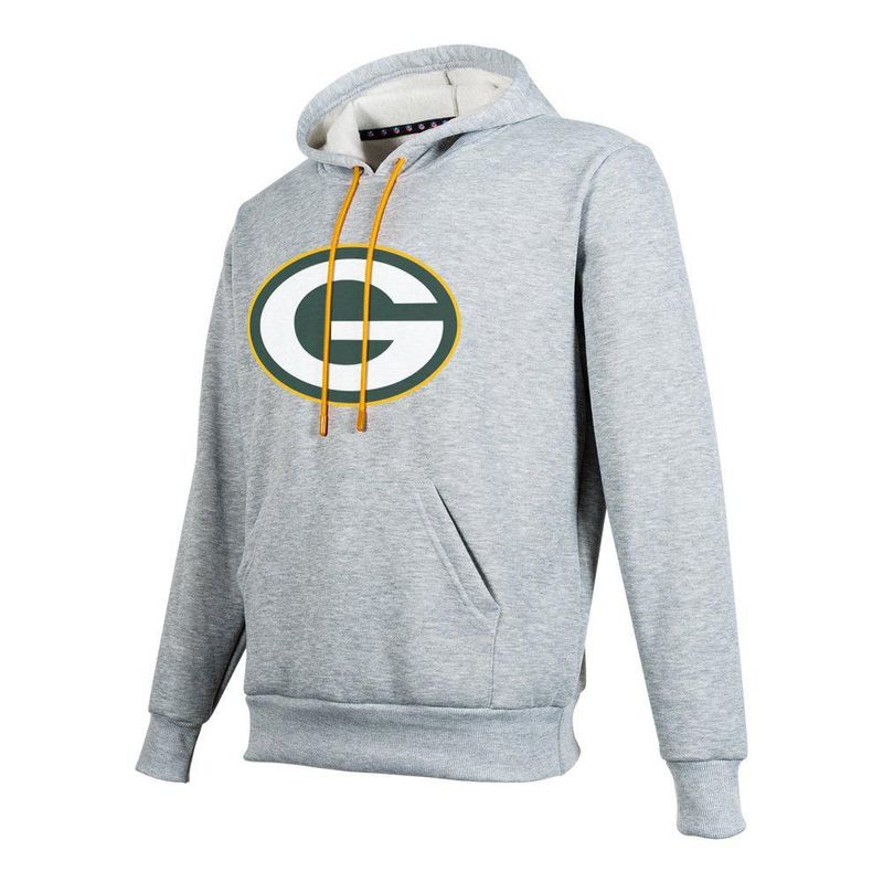 Sudadera Hoodie NFL Green Bay Packers Manga Larga Gris Hombre