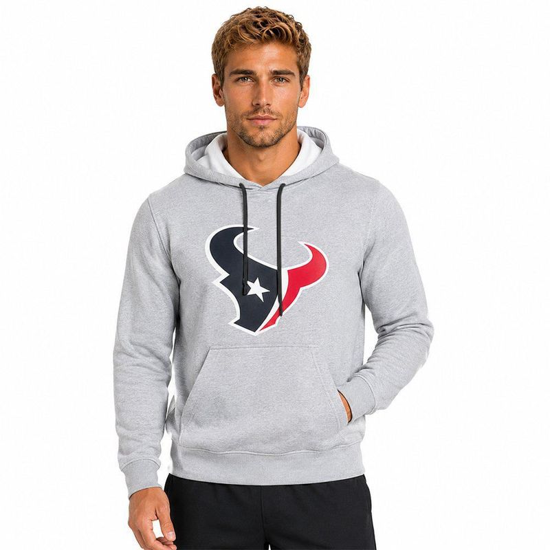 Sudadera Hoodie NFL Houston Texans Manga Larga Gris Hombre