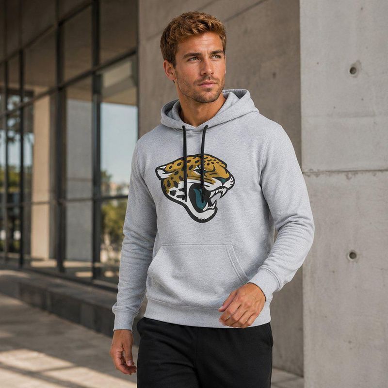 Sudadera Hoodie NFL Jacksonville Jaguars Manga Larga Gris Hombre