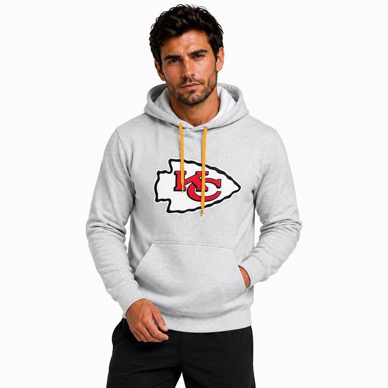 Sudadera Hoodie NFL Kansas City Chiefs Manga Larga Gris Hombre