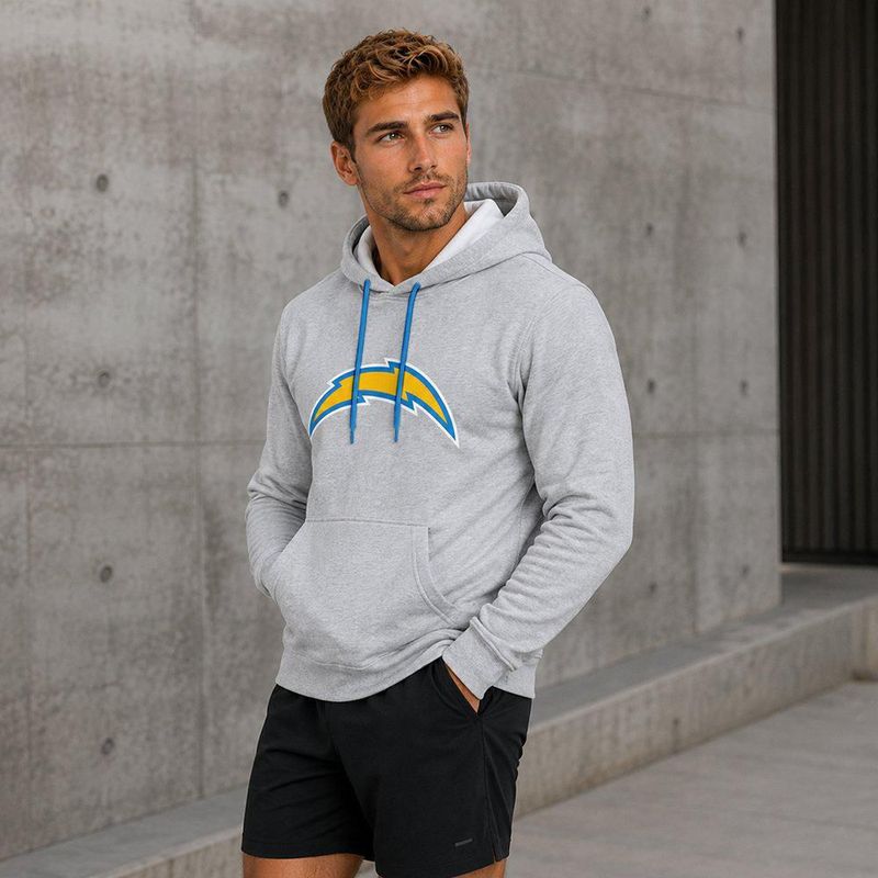Sudadera Hoodie NFL Los Angeles Chargers Manga Larga Gris Hombre