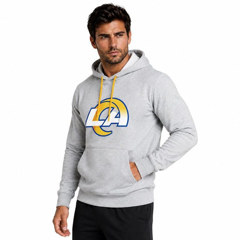 Sudadera Hoodie NFL Los Angeles Rams Manga Larga Gris Hombre
